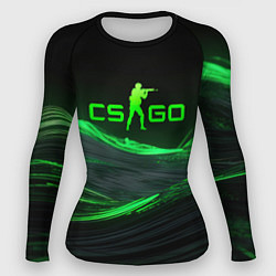 Рашгард женский CSGO neon green logo, цвет: 3D-принт