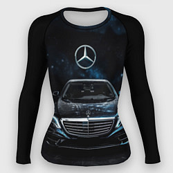 Рашгард женский Mercedes Benz space background, цвет: 3D-принт