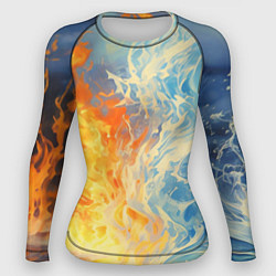 Рашгард женский Вода и пламя абстракция, цвет: 3D-принт