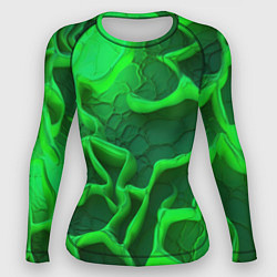 Рашгард женский Объемные зеленые линии, цвет: 3D-принт