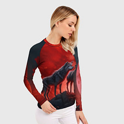 Рашгард женский Кровавая луна, цвет: 3D-принт — фото 2
