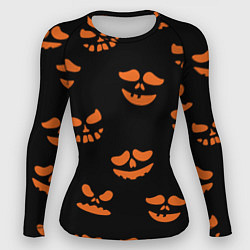 Рашгард женский Рожицы тыквы, цвет: 3D-принт