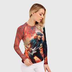 Рашгард женский ACDC rock music, цвет: 3D-принт — фото 2