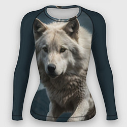 Рашгард женский Белый волк вожак стаи, цвет: 3D-принт