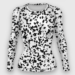 Рашгард женский Пятнистый чёрно-белый паттерн, цвет: 3D-принт