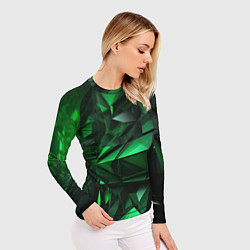 Рашгард женский Green abstract, цвет: 3D-принт — фото 2