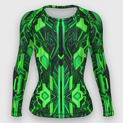 Рашгард женский Киберпанк неоновая броня зелёная, цвет: 3D-принт