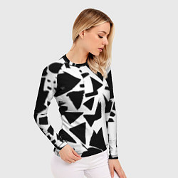 Рашгард женский Абстрактная чёрно-белая композиция, цвет: 3D-принт — фото 2