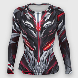 Женский рашгард Красный неоновый кибер демон