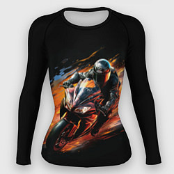 Рашгард женский Мотоциклист в движении, цвет: 3D-принт