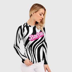 Рашгард женский Ретро Барби - паттерн полосок зебры, цвет: 3D-принт — фото 2