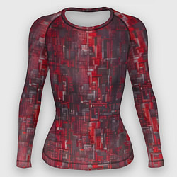 Рашгард женский Красный металл модерн, цвет: 3D-принт