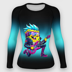 Рашгард женский Sponge Bob - rock guitarist - ai art, цвет: 3D-принт
