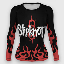 Рашгард женский Slipknot в огне, цвет: 3D-принт