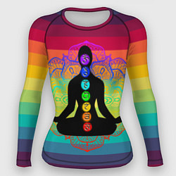 Рашгард женский Символ кундалини йоги - чакры исцеления, цвет: 3D-принт