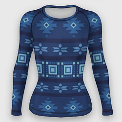 Женский рашгард Blue tribal geometric