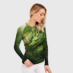 Рашгард женский Зеленый травяной дракон, цвет: 3D-принт — фото 2