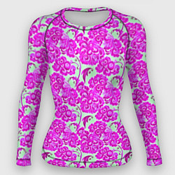 Рашгард женский Розовая гжель, цвет: 3D-принт