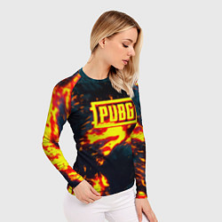 Рашгард женский PUBG огненое лого, цвет: 3D-принт — фото 2