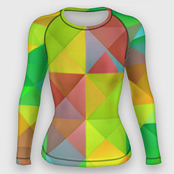 Рашгард женский Разноцветные фигуры, цвет: 3D-принт