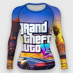 Рашгард женский Grand theft auto 6 street vice city, цвет: 3D-принт