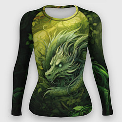 Рашгард женский Зеленый лесной дракон 2024, цвет: 3D-принт