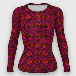 Рашгард женский Витражный паттерн оттенков красного, цвет: 3D-принт