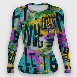 Женский рашгард Загадочный абстрактный текст на ярком фоне
