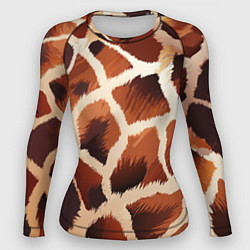 Рашгард женский Пятнистый мех жирафа, цвет: 3D-принт