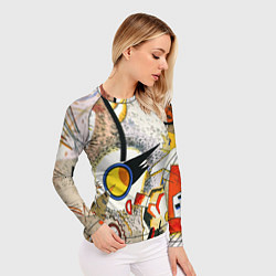 Рашгард женский Кандинский картина - шумная акварель, цвет: 3D-принт — фото 2