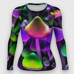 Рашгард женский Люминесцентные грибы, цвет: 3D-принт