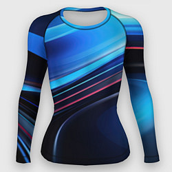 Женский рашгард Синяя и черная абстракция геометрическая