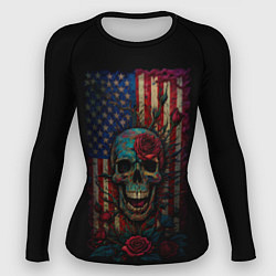 Рашгард женский Skull - USA, цвет: 3D-принт