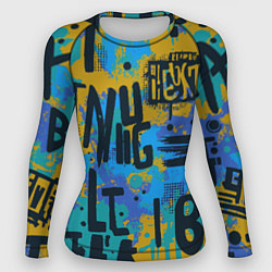 Женский рашгард Крупные буквы на цветном фоне