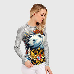 Рашгард женский Белый медведь с короной, цвет: 3D-принт — фото 2