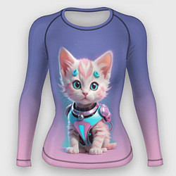Рашгард женский Милый котёнок - киберпанк милашка, цвет: 3D-принт