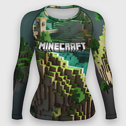 Рашгард женский Minecraft logo летняя карта, цвет: 3D-принт