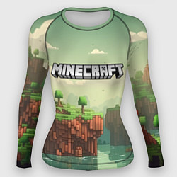 Рашгард женский Minecraft logo квадратный мир, цвет: 3D-принт