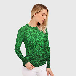 Рашгард женский Мелкая мозаика зелёный градиент, цвет: 3D-принт — фото 2