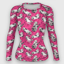Женский рашгард Выдры в розовой воде