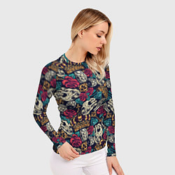 Рашгард женский Винтажная татуировка, цвет: 3D-принт — фото 2