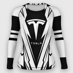 Рашгард женский Tesla - black and white, цвет: 3D-принт