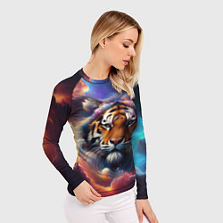 Рашгард женский Космический лев, цвет: 3D-принт — фото 2