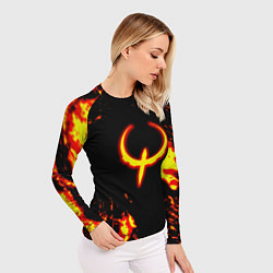 Рашгард женский Quake fire logo, цвет: 3D-принт — фото 2