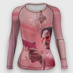 Рашгард женский Джон Уик в розовом костюме, цвет: 3D-принт