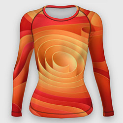 Рашгард женский Оранжевые объемные круги, цвет: 3D-принт