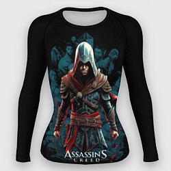 Рашгард женский Assassins creed черный фон, цвет: 3D-принт