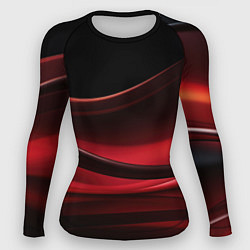 Рашгард женский Темная красная абстракция на черном фоне, цвет: 3D-принт