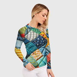 Рашгард женский Лоскутное одеяло - пэчворк, цвет: 3D-принт — фото 2