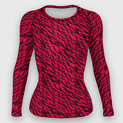 Рашгард женский Яркий чёрно-розовый шкура, цвет: 3D-принт